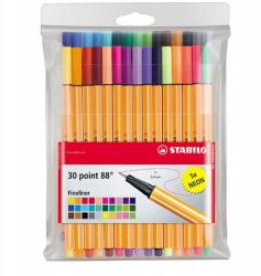 STABILO Vékonyceruza Stabilo Point 88 , 30 színből álló készlet műanyag tokban (8830)