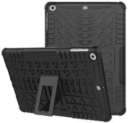 Gigapack Defender műanyag telefonvédő (közepesen ütésálló, szilikon belső, kitámasztó, autógumi minta) FEKETE Apple IPAD 9.7 (2017) , Apple IPAD 9.7 (2018) (GP-69751)