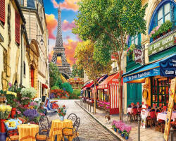 Figured Art Set pictura pe numere, cu sasiu, Straduta in Paris, 40x50 cm (FA10032-Y)