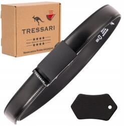 Tressari Férfi Bőröv, fekete, automata, valódi bőr, Size 120cm (TRESSARI męski pasek do garnituru spodni)