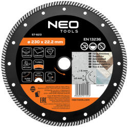 NEO Disc de taiere diamantat 230x22, 2x1, 8 mm, turbo (57623) Disc de taiere