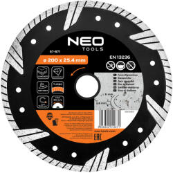NEO Disc de taiere diamantat 200x25, 4 mm, turbo (57871) Disc de taiere