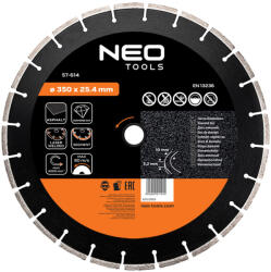 NEO Disc de taiere diamantat 350x25, 4x3, 2 mm, segmentat (57614) Disc de taiere