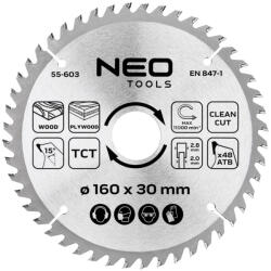 NEO TOOLS Ferastrau circular din 160x2, 8x30 mm 48 dinti, carbura (55603)