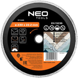 NEO Discuri de taiere diamantate 230x22, 2x2, 7 mm umed (57646) Disc de taiere