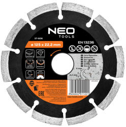 NEO Disc de taiere diamantat 125x22, 2x2, 2 mm, segmentat (57606) Disc de taiere