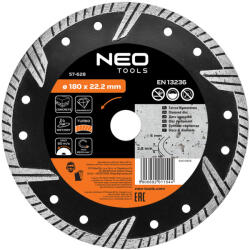 NEO Disc de taiere diamantat 180x22, 2x2, 8 mm, turbo (57628) Disc de taiere