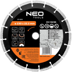 NEO Disc de taiere diamantat 230x22, 2x2, 5 mm, segmentat (57610) Disc de taiere
