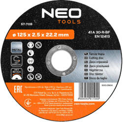 NEO Disc de taiere 125x2, 5x22, 2 mm pentru metal (57708) Disc de taiere
