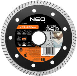 NEO Disc de taiere diamantat 115x22, 2x1, 3 mm, turbo (57620) Disc de taiere