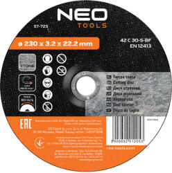 NEO Disc de taiere 230x3, 2x22, 2 mm, pentru piatra (57725) Disc de taiere