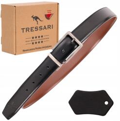 Tressari Öv Öv 120 cm Fekete Barna Férfi Nadrághoz Kétoldalas Bőr Öv (TRESSARI 120 cm męski pasek dwustronny)