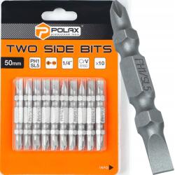 POLAX Kétoldalas bitkészlet 50mm PH1 SL5 1/4" 6150CRV (10 db) Polax (51-085)