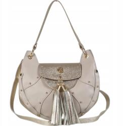 Massimo Connti Massimo Contti kézitáska klasszikus valódi bőr bézs arany (696BEZL)