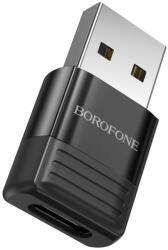 BOROFONE ADAPTOR Borofone BV18 , USB Type-C (M) la USB 2.0(T), corp metalic, negru 6941991104008 (timbru verde 0.18 lei) (6941991104008)