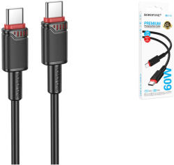 BOROFONE CABLU alimentare si date Borofone BX110, Fast Charging Data Cable pt. smartphone, USB Type-C la USB Type-C, 60W, 1m, negru 6941991120763 (timbru verde 0.18 lei) (6941991120763)