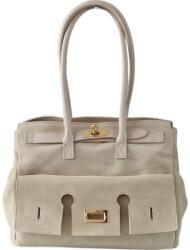 Massimo Connti Massimo Contti kézitáska klasszikus láda valódi bőr velúr bézs (781BE)