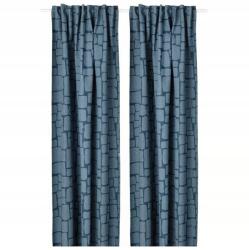 IKEA Lonnstavmal Sötétítő függöny, pár, kék/szalagos, 145x300cm (705.517.29)