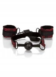 Scandal breathable ball gag with cuffs szájpecek bilincsekkel (30-12990-x-black)