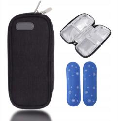 Inzulin Tároló Tok 2 Db Jégkockatartóval 21X11CM Fekete (3117230091612)