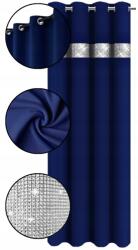 NOW-ART Sima függöny Cirkóniákkal 145x220 kerek függöny átvezetők színes (5903682213582 220)