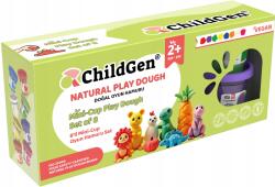 ChildGen 100%-ban természetes gyurma készlet, 8 tégelyes, vegán, tanúsítvánnyal rendelkezik (0757222421389)