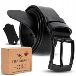 Tressari Férfi Bőröv, fekete, 120cm, természetes bőr, Nickel Free (Pasek Skórzany Czarny Męski 120 cm Klasyczny)