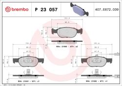 BREMBO Set placute frana BREMBO P 23 057 (P 23 057)