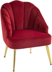 Homcom Rózsaszín Kagyló alakú Fotel - Bársony Arany Lábakkal