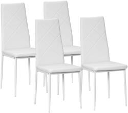 HomCom 4 db-os étkezőszék szett - műbőr, magas háttámlával