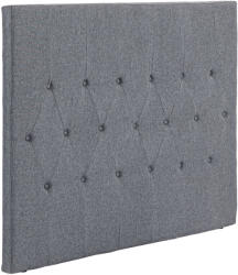 HomCom Steppelt fejtámla franciaágyhoz gombokkal és 2 akasztóval, ágy fejtámla, 160x7x120 cm, szürke