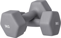  SPORTNOW 2 db-os hatszögletű súlyzókészlet, csúszásgátló markolatú súlyzók otthoni fitneszedzéshez, 27x10x10 cm, szürke