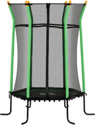 HomCom trambulin 3-10 éves gyermekeknek cipzáras bejárattal és párnázott rúddal, Ø163, 5x190 cm, zöld