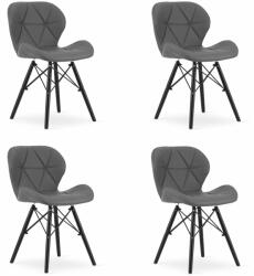  LAGO szék, ekológikus bőr - szürke / fekete lábak x 4