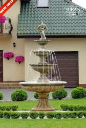 JURAND POTENZA artézi szökőkút, 83 x 150 x 300 cm (H), kerti/kültéri/terasz/éttermi szökőkút, funkcionális, márványhoz hasonló Finecrete műkőből, törtfehér színű, magassága 300 cm, minden tartozékkal együtt!