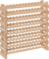 Homcom lucfenyő polc, 96 palack tárolására alkalmas szekrény 8 polccal, maximális teherbírás 100 kg, 114x28x113, 5 cm, natúr fa