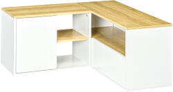 HomCom L alakú TV-szekrény - 90×90×45 cm polcokkal és szekrényekkel