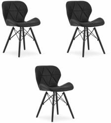 LAGO szék eko bőr - fekete / 3 db fekete láb