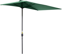 Outsunny félkör alakú fali napernyő tekerős nyílással és szellőzőnyílásokkal, 230x130x245 cm, zöld