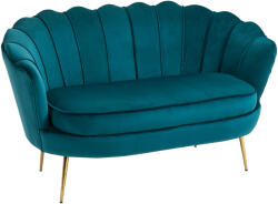 Homcom kétszemélyes kanapé - Vintage zöld bársony, ipari sikkes stílus