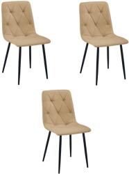 Krzesło LIBRA - brąz materiał / nogi czarne x 3