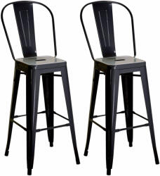 Homcom 2 db-os konyhai szék szett levehető háttámlával és lábtartóval, 44x49x116 cm, piros