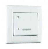  Defne, fehér, kétpólusú kapcsoló jelzőfénnyel (df2jf)