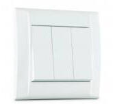 Defne, fehér, hárompólusú kapcsoló/1be-3ki, (3bill. ) (df3p3b)