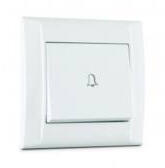  Defne, fehér, nyomógomb csengőjellel (dfnycs)