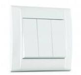  Defne, fehér, hárompólusú, háromsarkú kapcsoló/3be-3ki/3bill (df3p3s)