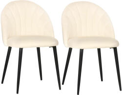 HomCom készlet 2 kárpitozott székből, Soggiorno e Sala da Pranzo Stile Nordico Beige