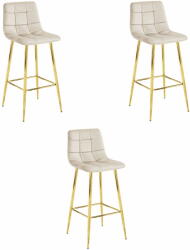 ARCETO bársonyszék - bézs bársony / 3 db ARANY láb