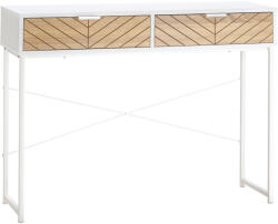 Homcom Modern konzol előszobába és nappaliba 2 fémfiókkal 100x30x75cm - fehér