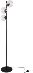  Siena Fekete állólámpa, 3 Lapos, átlátszó Lámpával